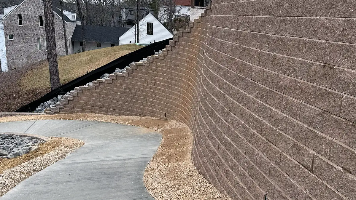 Cart path retaining wall in Northport, Alabama