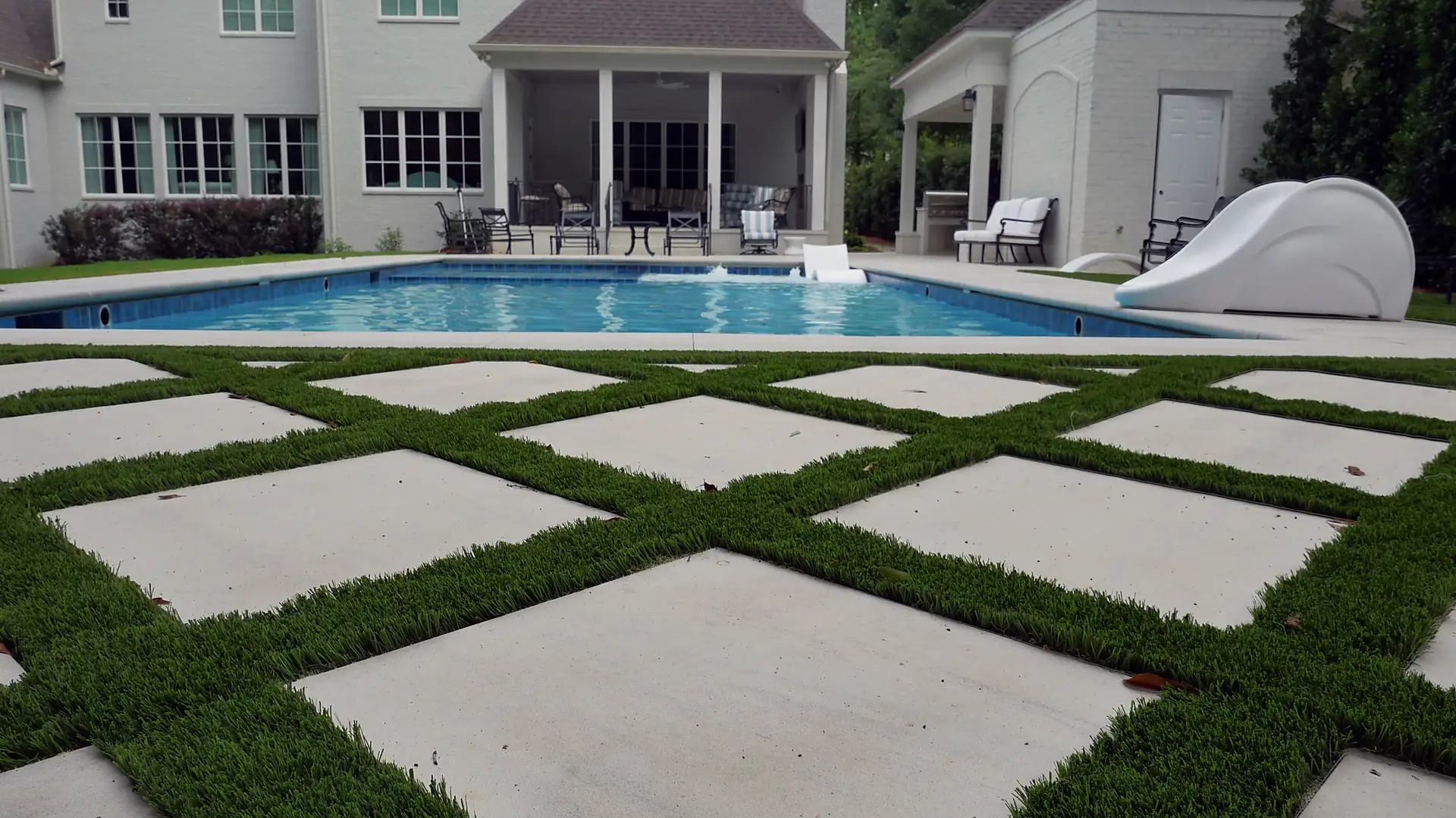 Steep Backyard Rebuilt into an Outdoor Oasis in Northport, Alabama