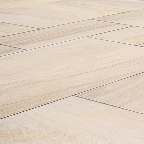 Close view of the pale limestone paving