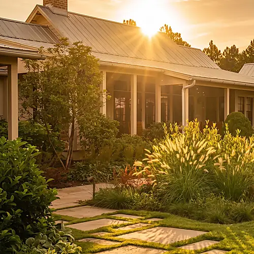 Landscape installation service with planting and site finishing